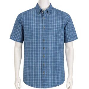 L.L. Bean Men’s Short Sleeve Plaid Button-Down Shirt Traditional Fit Large